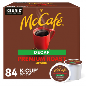 McCafe Premium Roast Decaf, K-Cup Pods, Medium Roast Coffee Pods, 84 Count @ Amazon