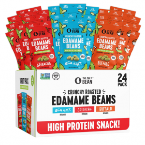 The Only Bean Crunchy Roasted Edamame - Healthy Snacks for Adults and Kids, 0.9oz 24 pack @ Amazon