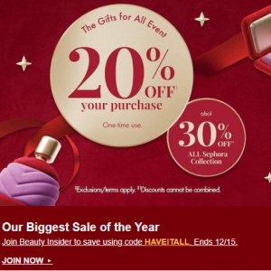 Biggest Sale of the Year! Sephora 2024 Holiday Savings Event 