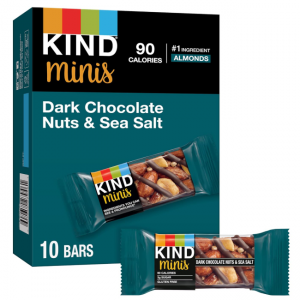 KIND Minis, Dark Chocolate Nuts & Sea Salt, Low Sugar, 10 Count @ Amazon