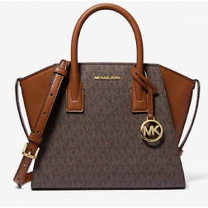 Michael Kors Avril Small Logo and Leather Satchel