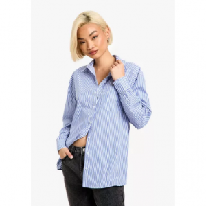 64% Off Striped Cotton Shirt @ Boohoo AU