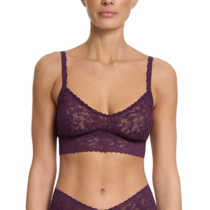 Hanky Panky V-Neck Retro Lace Bralette Stone Fruit Purple Sale