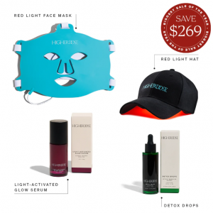 HigerDOSE 红外线套装（红光面部美容仪+焕亮精华液+红外线生发帽+排毒滴剂）
