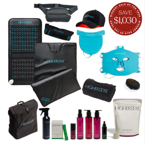 HigerDOSE 豪华红外线热门产品套装（桑拿毯+便携垫+美容仪+颈部护理仪+红外线生发帽+内衬+保护罩+腰包+浴盐+清洁剂）