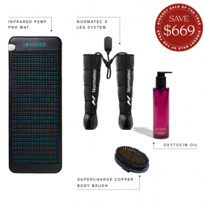 HigerDOSE 运动恢复活力套装（专业理疗毯+腿部恢复器+油+铜梳）