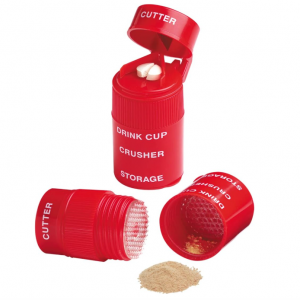 EZY DOSE 3 Compartment Pill Crusher, Cutter and Grinder, Daily Usage, Safely Cut Pills, Vitamins,