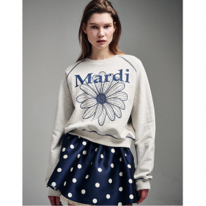 MARDI MERCREDI Raglan Front Flower Graphic 卫衣