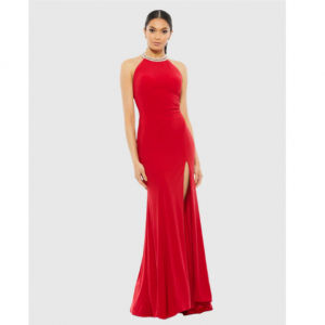 25% Off Beaded Halter Jersey Gown @ Mac Duggal