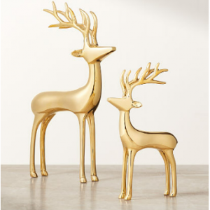 Brass Holiday Reindeer Decoration 8"