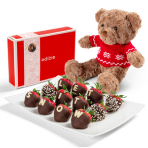 Let It Snow Chocolate Dipped Strawberries & Bobbi the Bear