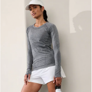 Athleta Momentum Seamless Heather Top 緊身長T