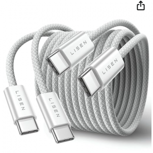 50% off LISEN USB C to USB C Charger Cable 60W 2-Pack 6.6ft @Amazon