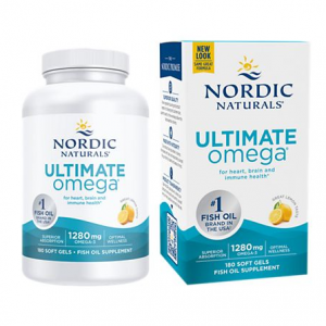 Nordic Naturals Ultimate Omega – 1,280 MG Total Omega-3s – Lemon (180 Softgels)