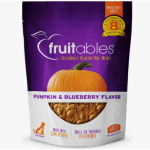 Fruitables 南瓜蓝莓味狗零食, 12-oz bag