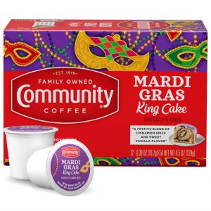 Community Coffee Mardi Gras King Cake Flavored 12 Count Coffee Pods @ Amazon