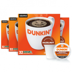 Dunkin' Hazelnut Flavored Coffee, 128 Keurig K-Cup Pods @ Amazon