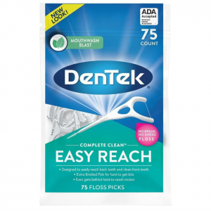 DenTek, Complete Clean Floss Picks 75 Floss Picks Pack of 3, 225 Count @ Amazon