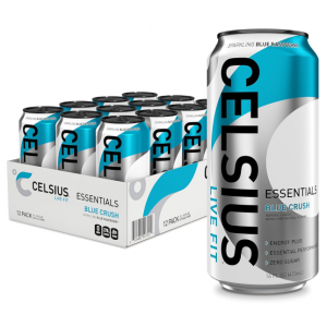 CELSIUS ESSENTIALS, Sparkling Blue Crush, Performance Energy Drink 16 Fl Oz (Pack of 12) @ Amazon