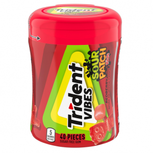 Trident Vibes SOUR PATCH KIDS Redberry Sugar Free Gum, 40 Piece Bottle @ Amazon