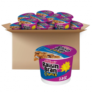 Kellogg's Raisin Bran Crunch Breakfast Cereal Cups, Fiber Cereal, 33.6oz Case (12 Cups) @ Amazon