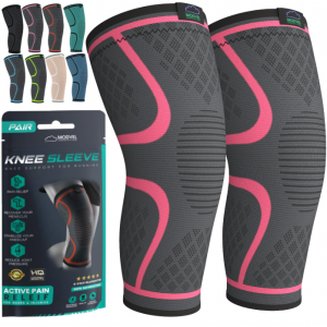 Modvel Knee Compression Sleeve for Knee Pain Relief & Knee Support - Pack of 2 @ Amazon