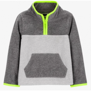 幼儿四分之一拉链微绒套头衫