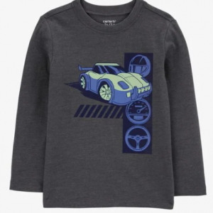 幼儿赛车图案 T 恤