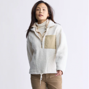 Sena Women's Sherpa Jacket with Chest Pocket, Egret White - JK0036F 羊羔毛夾克
