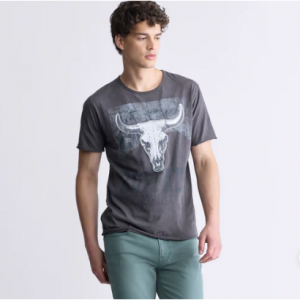 Buffalo David Bitton Tilton Men's Short-Sleeve Graphic T-Shirt, Charcoal - BM24473 T恤