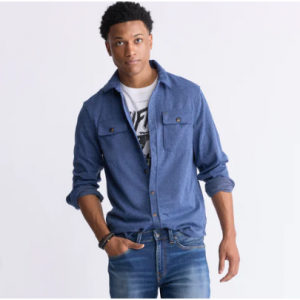 Buffalo David Bitton Sigge Men's Blanket Shirt in Blue - BM24307 牛仔襯衣