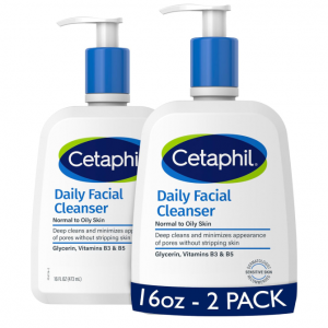 Amazon Cetaphil丝塔芙温和洁面普通至油性肤质16oz2瓶装热卖