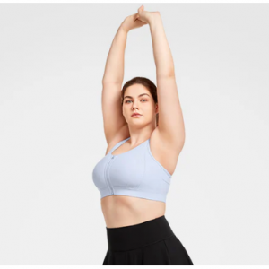 Yvette Echo Perforated Zip Front Padded Running Bra