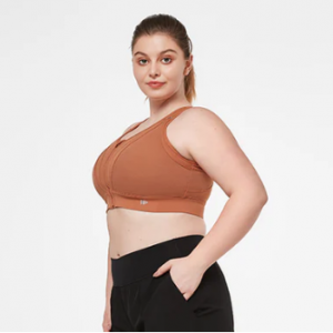 Yvette Power Zip Adjustable Mesh Racerback Padded Running Bra