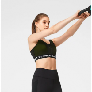 Yvette Radiant Mesh Desigh Zip-Front Running Bra