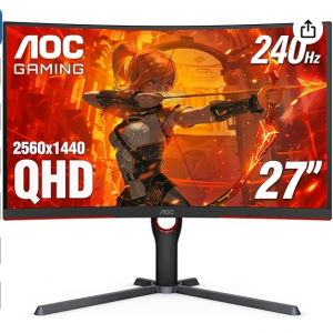 Amazon - AOC CQ27G3Z 27" 曲面显示屏，9.2折 