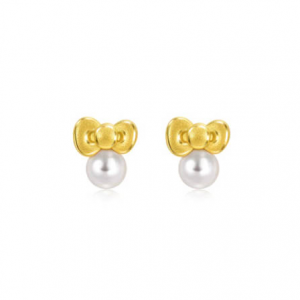 Chow Sang Sang Sanrio characters「Hello Kitty」足金蝴蝶結耳環