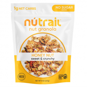 NuTrail Nut Granola Cereal, Honey Nut, No Sugar Added, Healthy Breakfast 8 oz. 1 Count @ Amazon