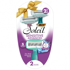 BIC Soleil Sensitive Advanced Women's Disposable Razors With 5 Blades, 2 Count @ Amazon