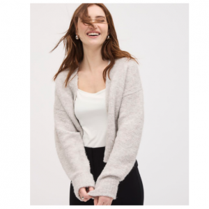 40% Off Long-Sleeve Buttoned-Down Bouclé Cardigan @ RW&CO