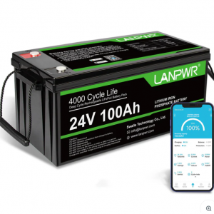 LANPWR - LANPWR 24V 100Ah LiFePO4 电池 蓝牙 5.0 ，4.7折