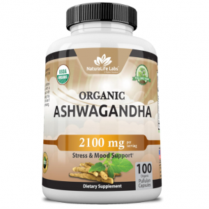 NaturaLife Labs A Higher Standard Organic Ashwagandha 2,100 mg - 100 Veggie Capsules @ Amazon