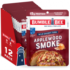 Bumble Bee Applewood Smoke Seasoned Tuna, 2.5 oz Pouches (Pack of 12) @ Amazon