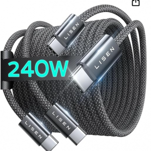 Extra $4.60 off LISEN 240W USB C to USB C Cable @Amazon