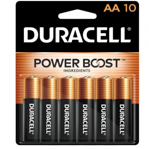 Duracell Coppertop AA Batteries with Power Boost Ingredients, 10 Count @ Amazon