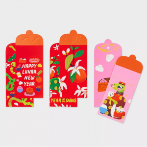 6ct Lunar New Year Red Envelopes - Red/Pink
