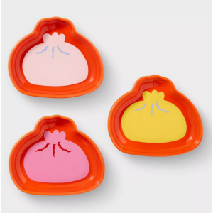 3pc Lunar New Year Ceramic Dumpling Dipping Sauce Saucer Set