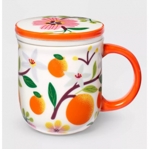 3pc 9.81 fl oz Lunar New Year Ceramic Tea Infuser Mug with Lid