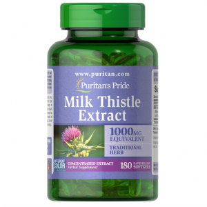 Puritan's Pride Milk Thistle Silymarin 4:1 Concentration Extract 200mg, 180 Count @ Amazon