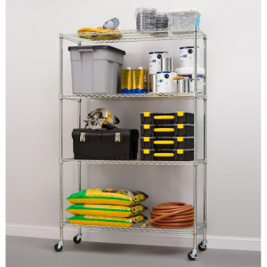 Hyper Tough Chrome Wire Shelf 4-Tier Heavy Duty 72"H x 48"W x 18"D, 2400lbs Total Capacity@Walmart